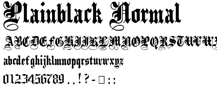 PlainBlack Normal font